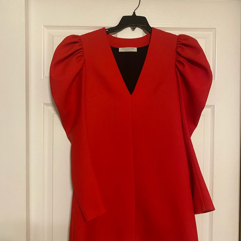 Red Puff Sleeve Dress